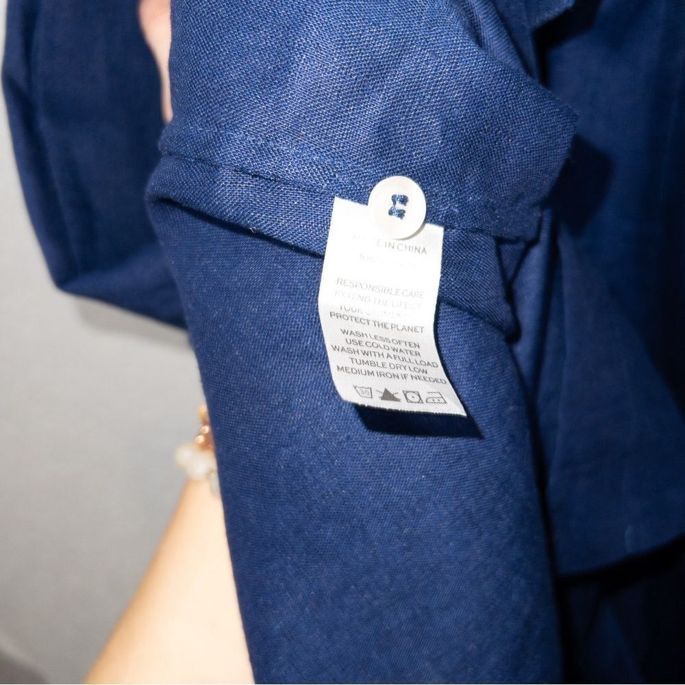 Hill House Navy Button-Front Midi Dress - Picture 8 of 10